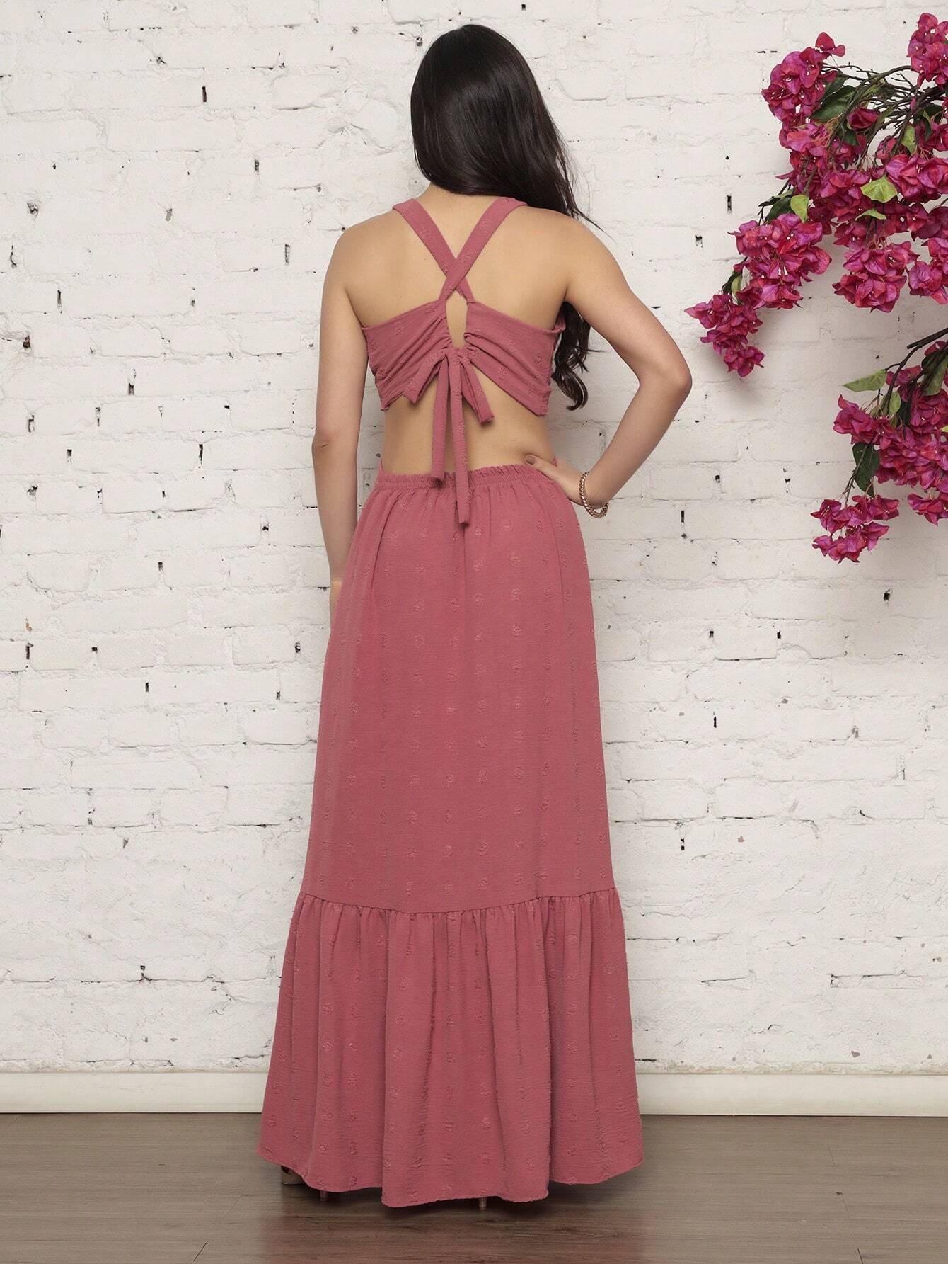 Long crystal dress