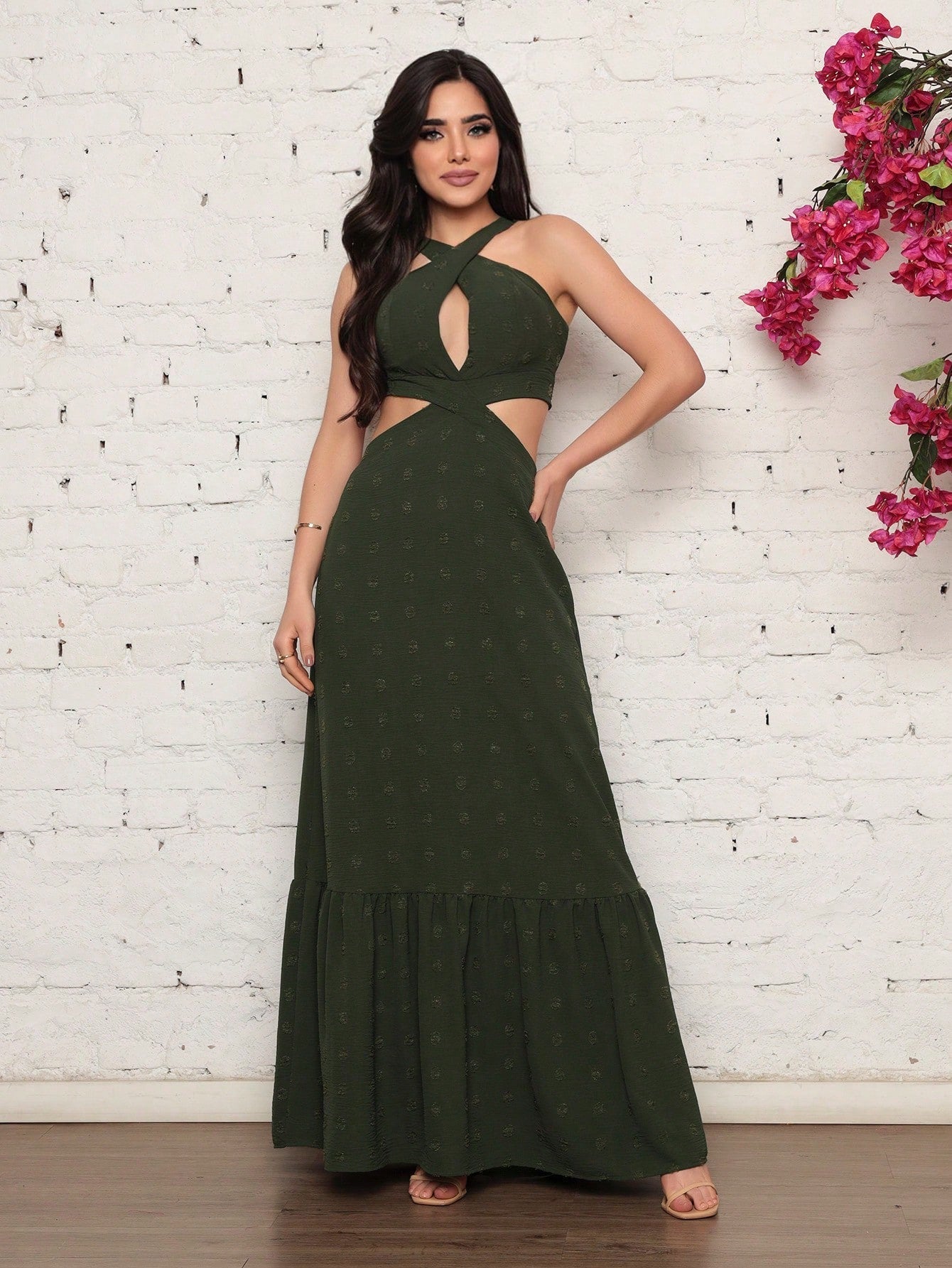 Long crystal dress