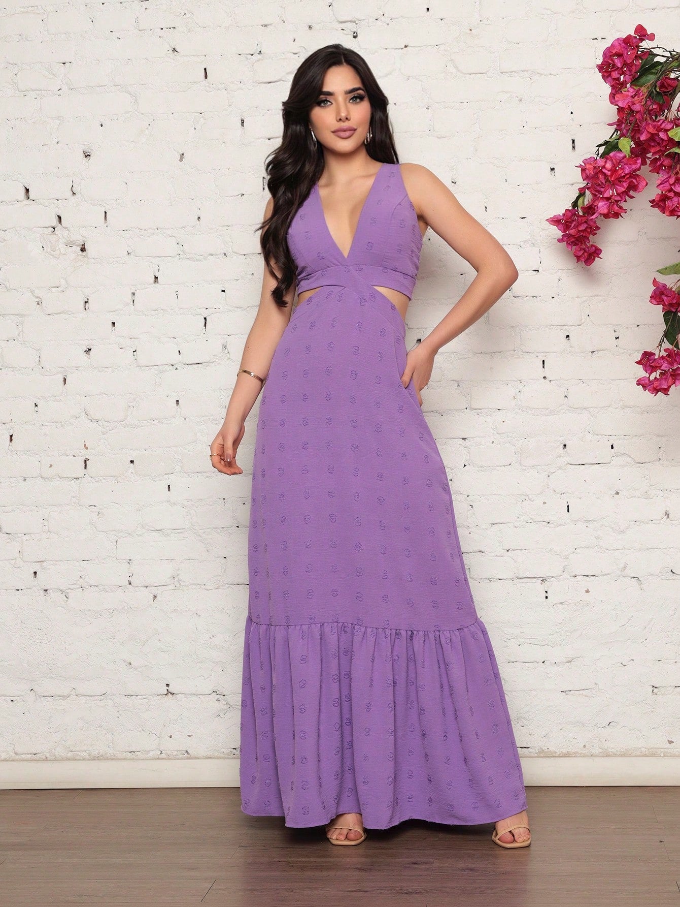 Long crystal dress