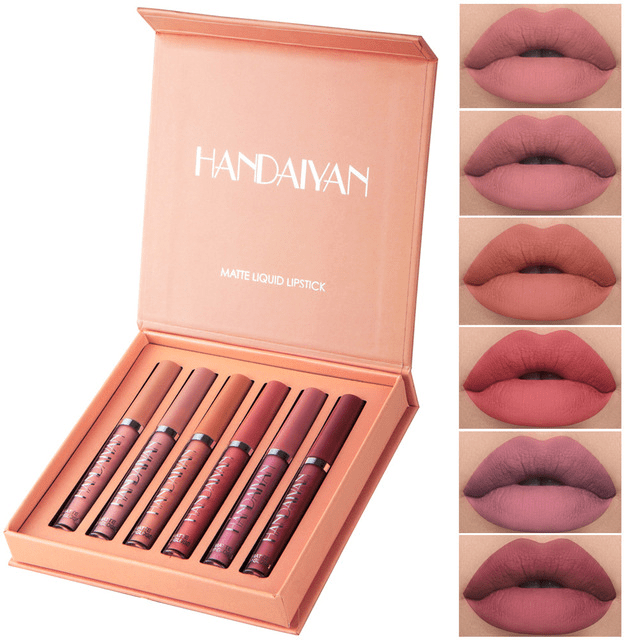 Set of 6 Beauty Lip Lipsticks Handaiyan - 16h Long-Lasting