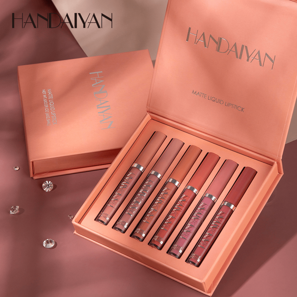 Set of 6 Beauty Lip Lipsticks Handaiyan - 16h Long-Lasting