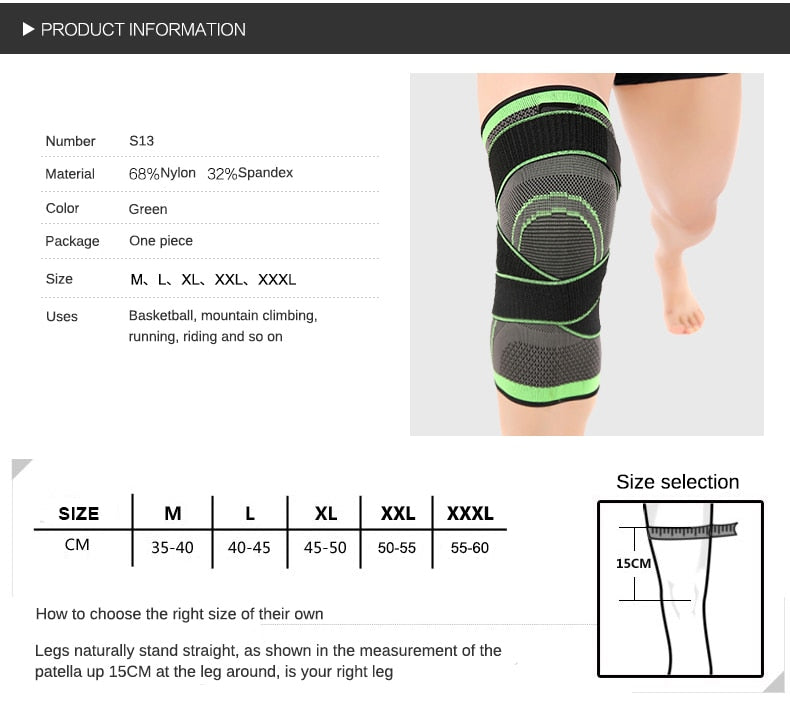 Sports Fitness Knee Pads Support Bandage Braces Elastic Nylon Sport Compression Sleeve for Basketball