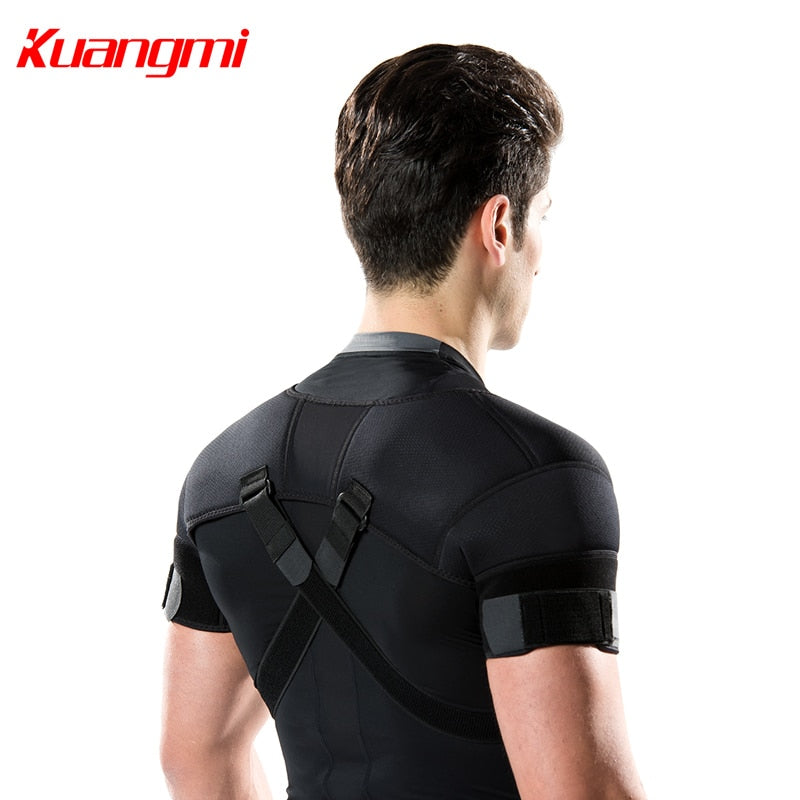 Kuangmi Double Shoulder Support Strap Adjustable Bandage Sports Double Shoulder