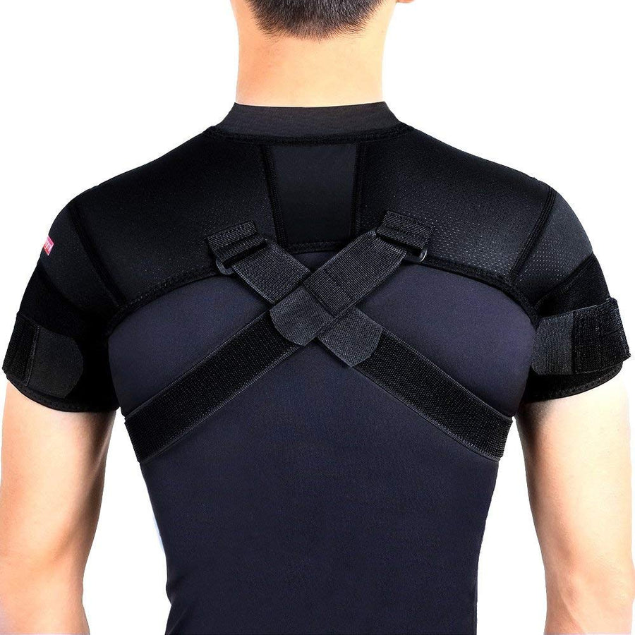 Kuangmi Double Shoulder Support Strap Adjustable Bandage Sports Double Shoulder