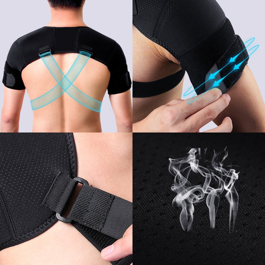 Kuangmi Double Shoulder Support Strap Adjustable Bandage Sports Double Shoulder