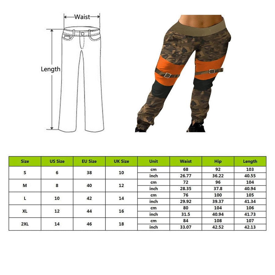 Fashion Women Cargo Pants Casual Elastic Button Long Pant Sweatpant Overall